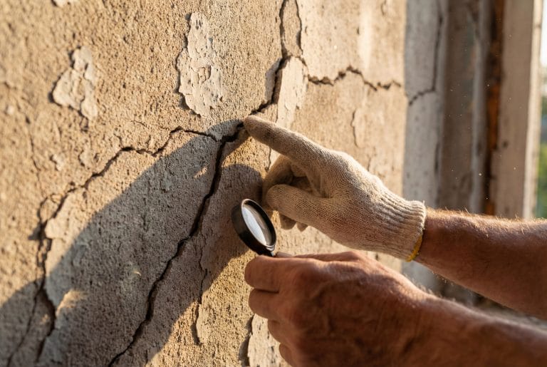 בדיקה של קיר סדוק