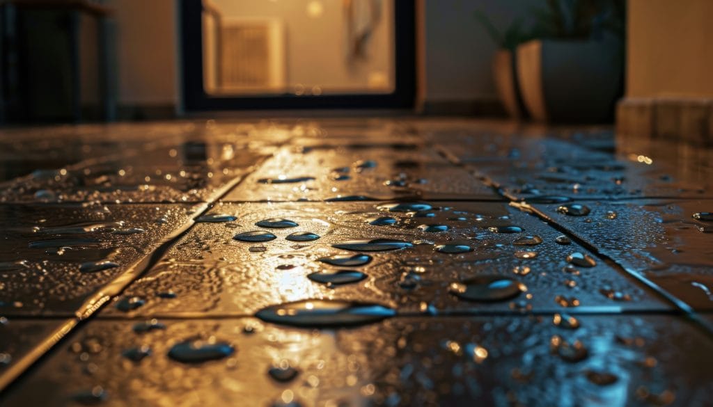 רטיבות על הרצפה